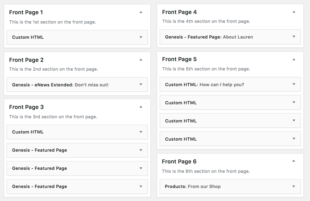 Beloved WordPress Theme Website Version Home Page Widgets