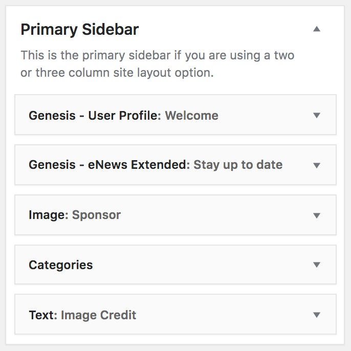 Beloved WordPress Theme Primary Sidebar Widget
